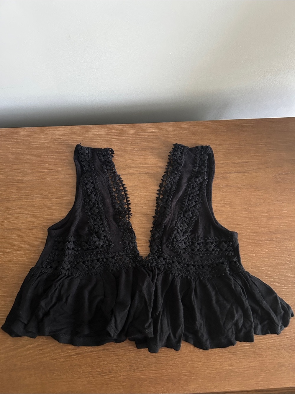 Black crochet crop top